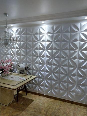 Plaquettes de parement 3D motif floral salon avec lustre
